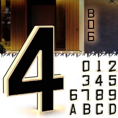 Exclusive LED Door Plate Number Light, Connects to 12V Power, Waterproof, Personalized Door Number
