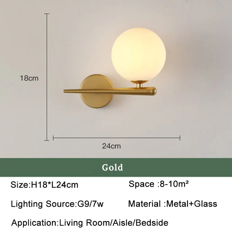 modern globe Wall Light