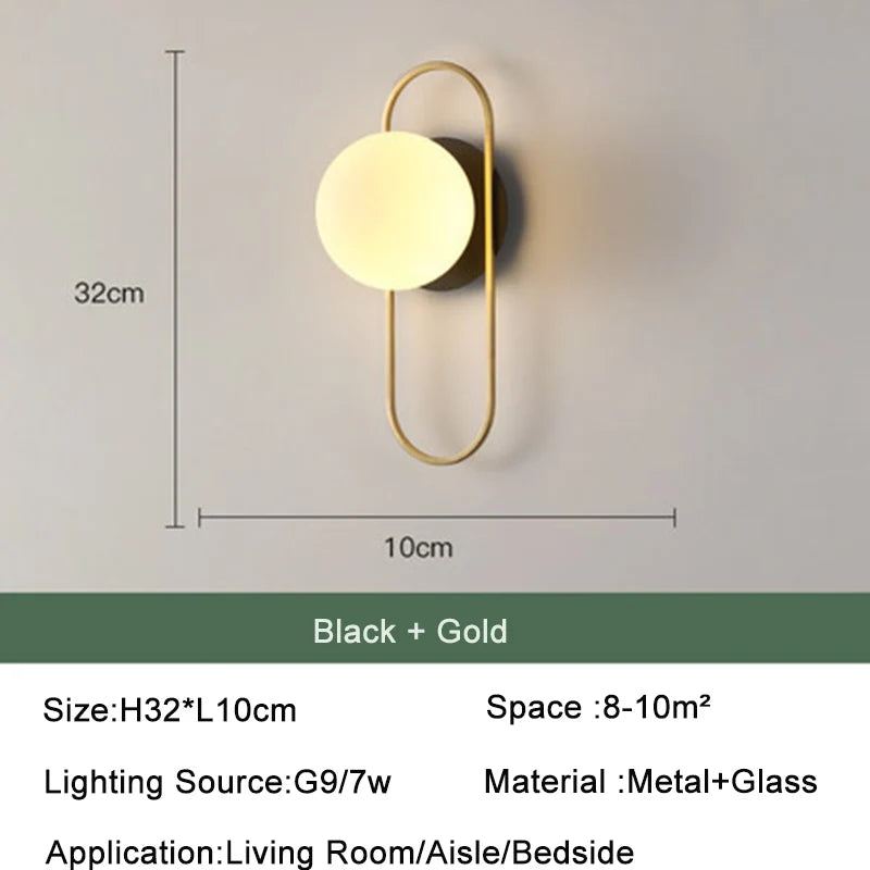 modern globe Wall Light