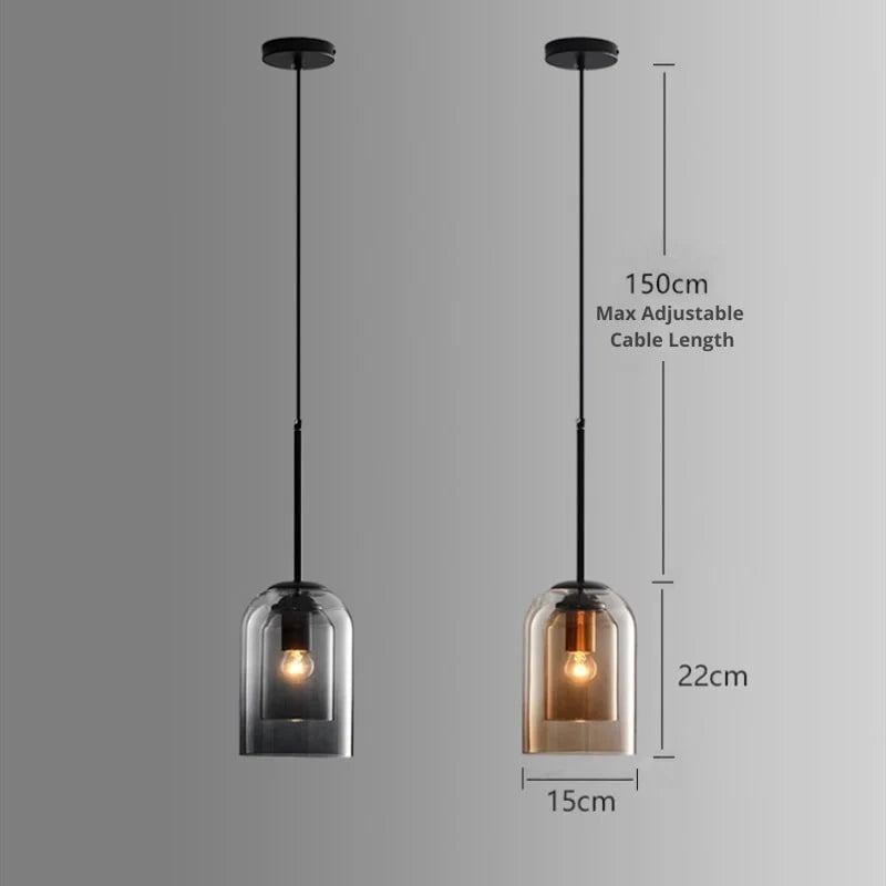modern Double Glass Pendant Light 