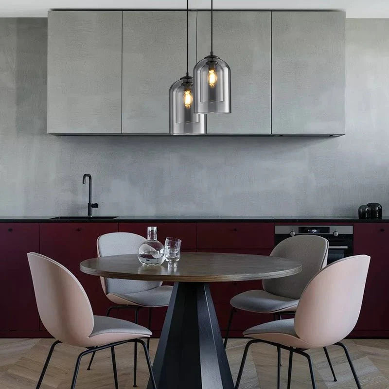 modern Double Glass Pendant Light 