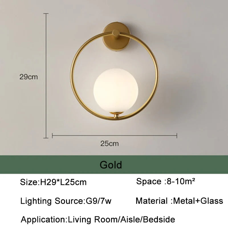 modern globe Wall Light