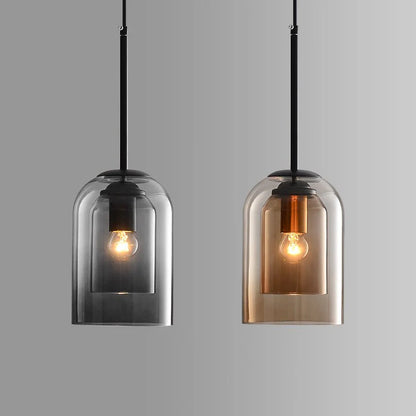 modern Double Glass Pendant Light 