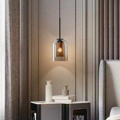 modern Double Glass Pendant Light 