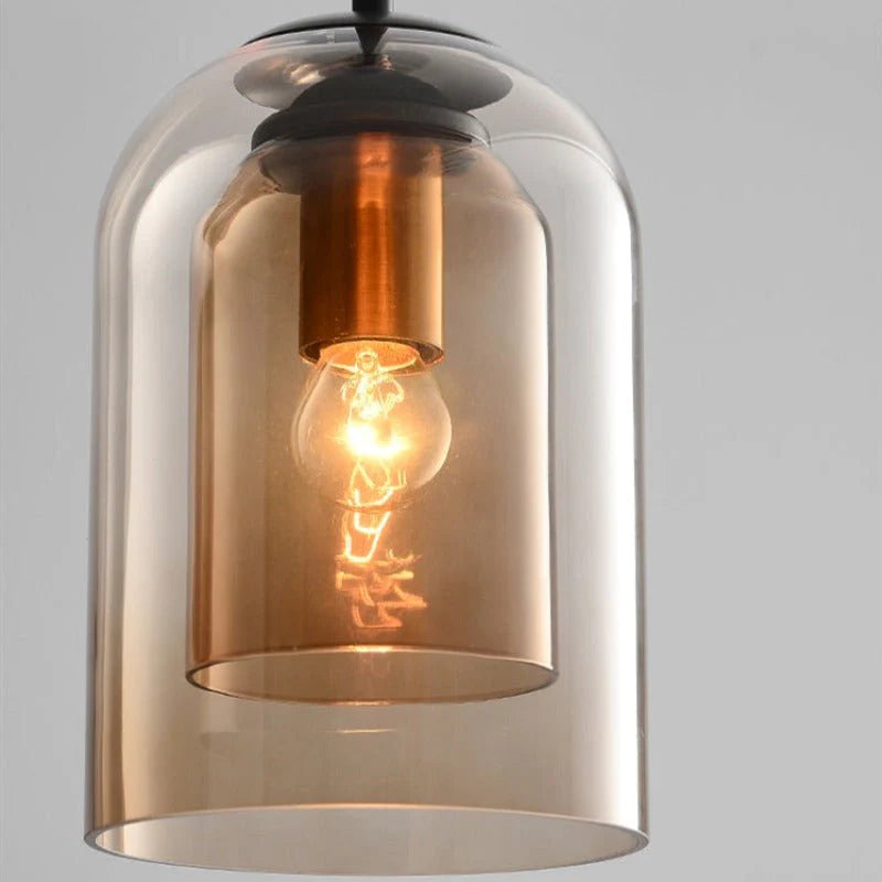 modern Double Glass Pendant Light 