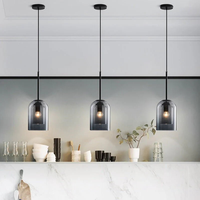 modern Double Glass Pendant Light 