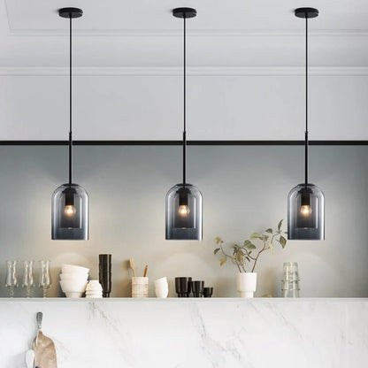 modern Double Glass Pendant Light 